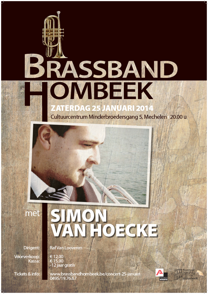 Brassband Hombeek met Simon Van Hoecke in 2014 - poster