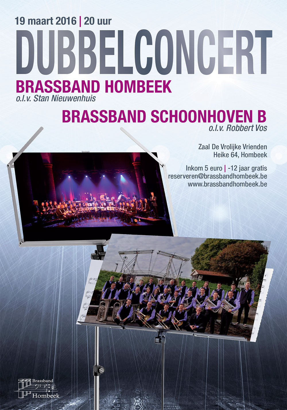 Brassband Hombeek met Brassband Schoonhoven B 2016 - poster