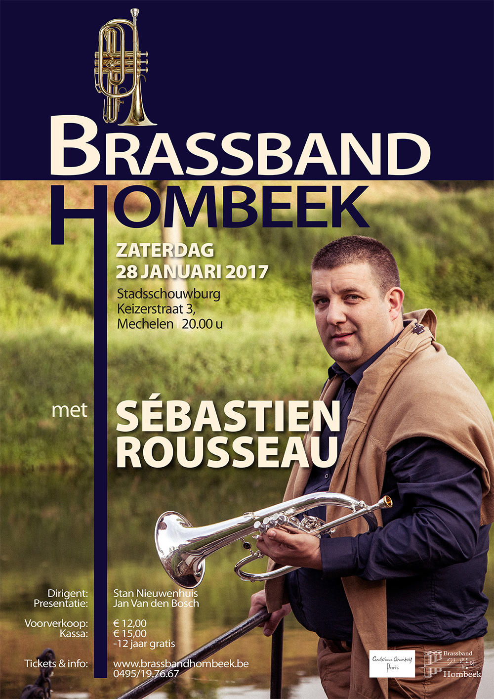 Brassband Hombeek met Sébastien Rousseau in 2017 - poster